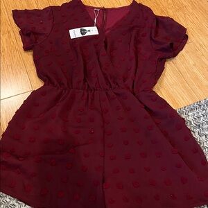 NWT Burgundy Textured ROMPER XL